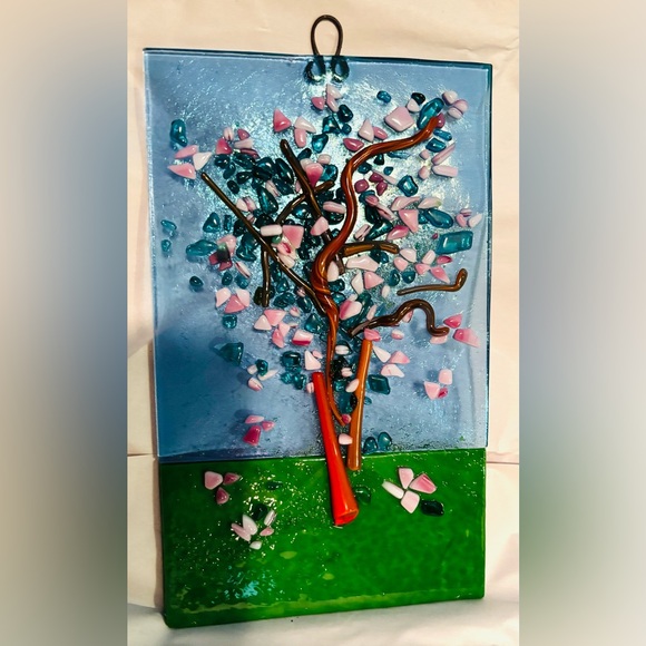 3 Custom fused all glass panels.Each panel is 3 different layers of fused glass. - Picture 5 of 7